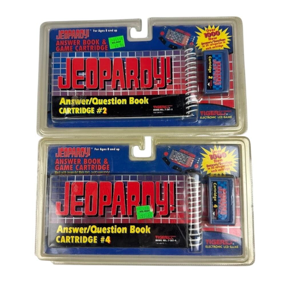 Tiger Jeopardy! Answer/Question Book & Game Cartridge Lot Cartridge #2 & #4 NOS